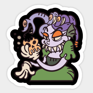 Medusa feeds her hair Sticker